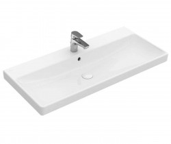 VILLEROY & BOCH - Avento Umyvadlo nábytkové 80x47 cm, s přepadem, otvor pro baterii, CeramicPlus, Stone White (415680RW)