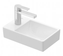 VILLEROY & BOCH - Avento Umývátko 36x22 cm, bez přepadu, 1 otvor pro baterii vlevo, CeramicPlus, alpská bílá (43003RR1)