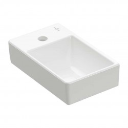 VILLEROY & BOCH - Avento Umývátko 36x22 cm, bez přepadu, otvor pro baterii vlevo, CeramicPlus, Stone White (43003RRW)