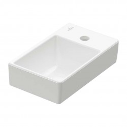 VILLEROY & BOCH - Avento Umývátko 36x22 cm, bez přepadu, otvor pro baterii vpravo, CeramicPlus, Stone White (43003LRW)