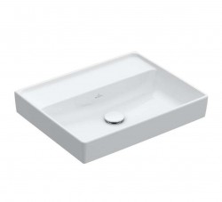 VILLEROY & BOCH - Collaro Umyvadlo 55x44 cm, bez přepadu, bez otvoru pro baterii, CeramicPlus, Stone White (4A3358RW)