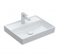 VILLEROY & BOCH - Collaro Umyvadlo 60x47 cm, bez přepadu, otvor pro baterii, CeramicPlus, Stone White (4A3361RW)