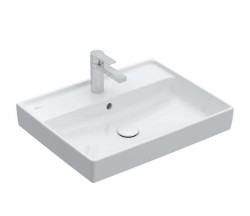 VILLEROY & BOCH - Collaro Umyvadlo 60x47 cm, s přepadem, otvor pro baterii, CeramicPlus, Stone White (4A336GRW)