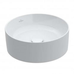 VILLEROY & BOCH - Collaro Umyvadlo na desku, průměr 40 cm, CeramicPlus, Stone White (4A1840RW)