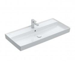 VILLEROY & BOCH - Collaro Umyvadlo nábytkové 100x47 cm, s přepadem, otvor pro baterii, CeramicPlus, Stone White (4A33A5RW)