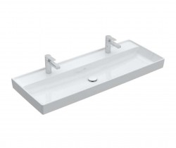 VILLEROY & BOCH - Collaro Umyvadlo nábytkové 120x47 cm, bez přepadu, 2 otvory pro baterii, CeramicPlus, alpská bílá (4A33C1R1)