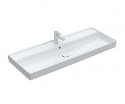 VILLEROY & BOCH - Collaro Umyvadlo nábytkové 120x47 cm, s přepadem, otvor pro baterii, CeramicPlus, Stone White (4A33C5RW)
