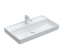 VILLEROY & BOCH - Collaro Umyvadlo nábytkové 80x47 cm, bez přepadu, otvor pro baterii, CeramicPlus, Stone White (4A3381RW)