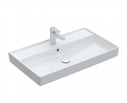 VILLEROY & BOCH - Collaro Umyvadlo nábytkové 80x47 cm, s přepadem, otvor pro baterii, CeramicPlus, alpská bílá (4A338GR1)