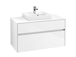 VILLEROY & BOCH - Collaro Umyvadlová skříňka, 100x55x50 cm, 2 zásuvky, Glossy White (C01600DH)