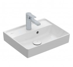 VILLEROY & BOCH - Collaro Umývátko 45x37 cm, s přepadem, 1 otvor pro baterii, CeramicPlus, Stone White (433445RW)