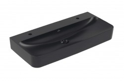 VILLEROY & BOCH - Finion Dvojumyvadlo 100x47 cm, bez přepadu, 2 otvory pro baterie, CeramicPlus, Pure Black (4168A1R7)