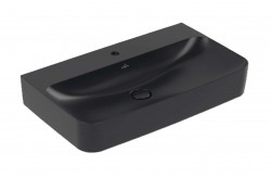 VILLEROY & BOCH - Finion Umyvadlo 80x47 cm, skrytý přepad, otvor pro baterii, CeramicPlus, Pure Black (41688CR7)