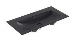 VILLEROY & BOCH - Finion Umyvadlo nábytkové 100x50 cm, bez přepadu, bez otvoru pro baterii, CeramicPlus, Pure Black (4164A3R7)