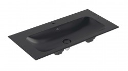VILLEROY & BOCH - Finion Umyvadlo nábytkové 100x50 cm, bez přepadu, otvor pro baterii, CeramicPlus, Pure Black (4164A2R7)
