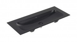VILLEROY & BOCH - Finion Umyvadlo nábytkové 120x50 cm, bez přepadu, bez otvoru pro baterii, CeramicPlus, Pure Black (4164C3R7)