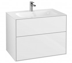 VILLEROY & BOCH - Finion Umyvadlová skříňka, 80x59x50 cm, 2 zásuvky, Glossy White (F01000GF)