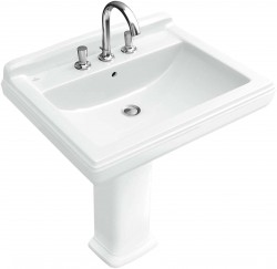 VILLEROY & BOCH - Hommage Umyvadlo 75x58 cm, s přepadem, 3 otvory pro baterii, Ceramicplus, bílá (7101A1R1)