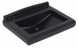 VILLEROY & BOCH - Hommage Umyvadlo 75x58 cm, s přepadem, 3 otvory pro baterii, CeramicPlus, Pure Black (7101A1R7)