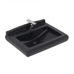 VILLEROY & BOCH - Hommage Umyvadlo 75x58 cm, s přepadem, otvor pro baterii, CeramicPlus, Pure Black (710175R7)