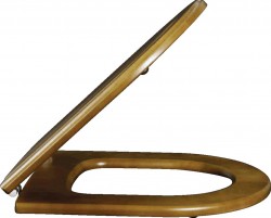 VILLEROY & BOCH - Hommage WC sedátko s poklopem, dřevo - sedátko, závěsy z ušlechtilé oceli (99266100)