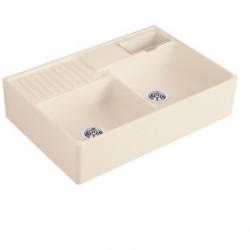 VILLEROY & BOCH - Keramický dřez Double-bowl sink Cream  modulový   895 x 630 x 220 bez excentru (632391KR)