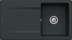 VILLEROY & BOCH - Keramický dřez Siluet 50 Ebony nástavný 900 x 510 bez excentru (333501S5)