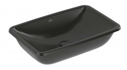 VILLEROY & BOCH - Loop&Friends Umyvadlo, 68x45 cm, bez přepadu, bez otvoru pro baterii, CeramicPlus, Pure Black (4A5801R7)