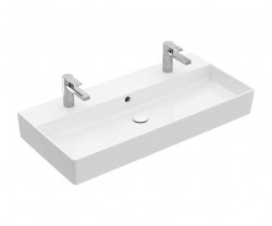 VILLEROY & BOCH - Memento 2.0 Dvojumyvadlo nábytkové 100x47 cm, s přepadem, 2 otvory pro baterii, alpská bílá (4A221L01)