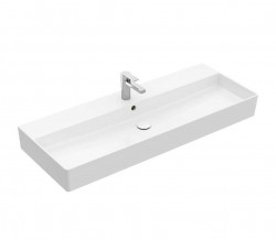 VILLEROY & BOCH - Memento 2.0 Umyvadlo 120x47 cm, s přepadem, otvor pro baterii, CeramicPlus, alpská bílá (4A22C5R1)