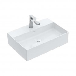 VILLEROY & BOCH - Memento 2.0 Umyvadlo na desku 50x42 cm, bez přepadu, otvor pro baterii, CeramicPlus, alpská bílá (4A0751R1)