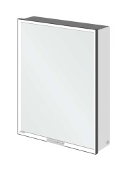 VILLEROY & BOCH - My View+ Zrcadlová skříňka s LED osvětlením 60x75x17 cm, 1 dvířka, panty vpravo, Brilliant White/matná černá (B4816RVE)