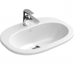VILLEROY & BOCH - O.novo Umyvadlo zápustné 56x41 cm, bez přepadu, otvor pro baterii, CeramicPlus, alpská bílá (416157R1)