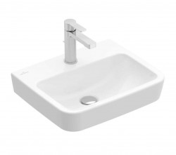 VILLEROY & BOCH - O.novo Umývátko 45x37 cm, bez přepadu, otvor pro baterii, CeramicPlus, alpská bílá (434446R1)