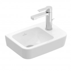 VILLEROY & BOCH - O.novo Umývátko Compact 36x25 cm, bez přepadu, 1 otvor pro baterii vpravo, alpská bílá (43433701)