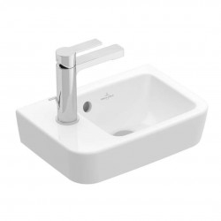 VILLEROY & BOCH - O.novo Umývátko Compact 36x25 cm, s přepadem, 1 otvor pro baterii vlevo, alpská bílá (43423601)