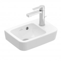 VILLEROY & BOCH - O.novo Umývátko Compact 36x25 cm, s přepadem, 1 otvor pro baterii vpravo, alpská bílá (43433601)