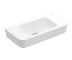 VILLEROY & BOCH - O.novo Umývátko Compact 50x25 cm, bez přepadu, bez otvoru pro baterii, CeramicPlus, alpská bílá (434253R1)