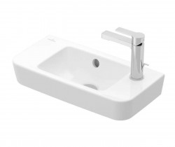 VILLEROY & BOCH - O.novo Umývátko Compact 50x25 cm, s přepadem, 1 otvor pro baterii vpravo, alpská bílá (4342R501)
