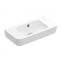 VILLEROY & BOCH - O.novo Umývátko Compact 50x25 cm, s přepadem, bez otvoru pro baterii, alpská bílá (43425201)