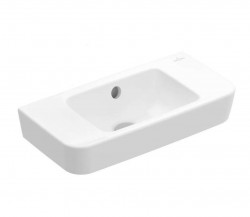 VILLEROY & BOCH - O.novo Umývátko Compact 50x25 cm, s přepadem, bez otvoru pro baterii, CeramicPlus, alpská bílá (434252R1)