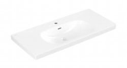 VILLEROY & BOCH - Skyla Umyvadlo 100x46 cm, s přepadem, otvor pro baterii, CeramicPlus, Stone White (5A51A5RW)