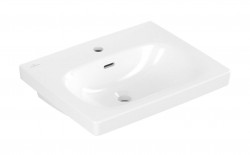 VILLEROY & BOCH - Skyla Umyvadlo 55x45 cm, s přepadem, otvor pro baterii, CeramicPlus, Stone White (5A5155RW)