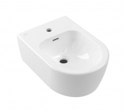 VILLEROY & BOCH - Skyla Závěsný bidet 530x370 mm, s přepadem, otvor pro baterii, CeramicPlus, alpská bílá (448200R1)