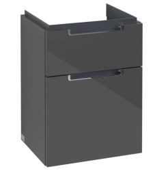VILLEROY & BOCH - Subway 2.0 Umyvadlová skříňka, 59x44x35 cm, 2 zásuvky, lesklá šedá (A90610FP)