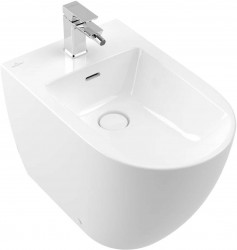 VILLEROY & BOCH - Subway 3.0 Stojící bidet, s přepadem, otvor pro baterii, CeramicPlus, alpská bílá (447100R1)
