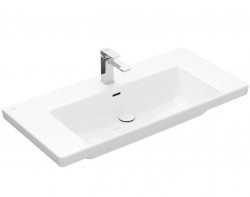 VILLEROY & BOCH - Subway 3.0 Umyvadlo 100x47 cm, s přepadem, otvor pro baterii, CeramicPlus, alpská bílá (4A70A5R1)