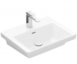 VILLEROY & BOCH - Subway 3.0 Umyvadlo 55x44 cm, s přepadem, otvor pro baterii, CeramicPlus, alpská bílá (4A7055R1)