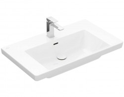 VILLEROY & BOCH - Subway 3.0 Umyvadlo 80x47 cm, s přepadem, otvor pro baterii, CeramicPlus, alpská bílá (4A7080R1)