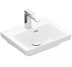 VILLEROY & BOCH - Subway 3.0 Umývátko 45x37 cm, s přepadem, otvor pro baterii, CeramicPlus, alpská bílá (437045R1)